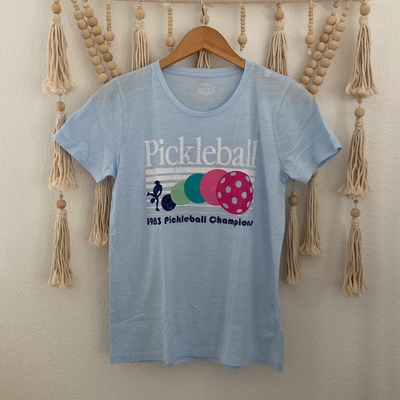J Crew pickle ball graphic tee summer vibes athletic casual shirt 1980s small - Picture 9 of 14